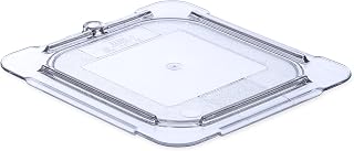 Carlisle FoodService Products Storplus 1/6 Size Universal Flat Food Pan Lid for Catering, Buffets, and Restaurants, Polycarbonate, Clear