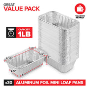 Stock Your Home Pans / 30 Pack / Silver Loaf Pans