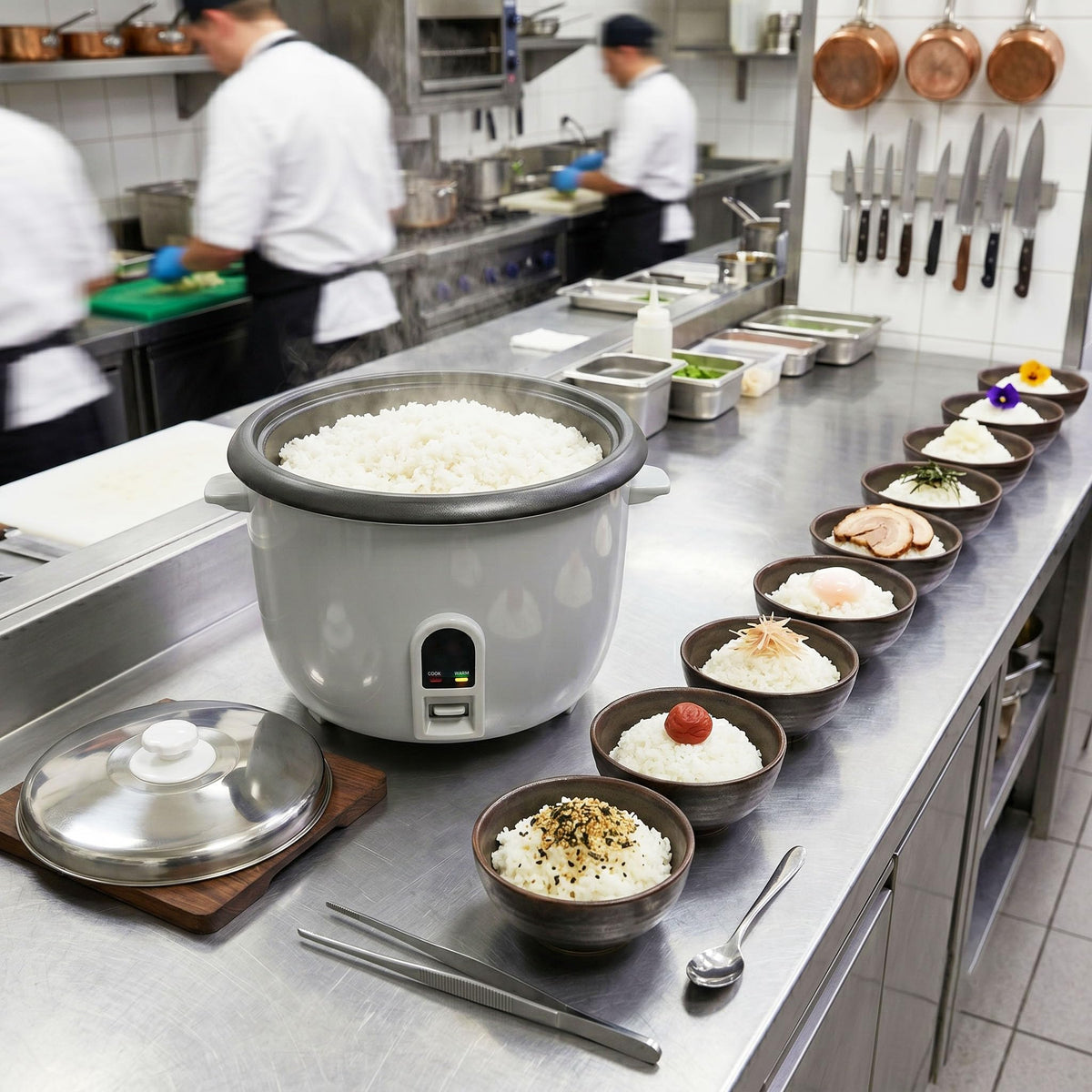 Commercial Rice Cooker by Global Solutions – 24.0 cups, Stainless Steel, Grey, Model GS1630