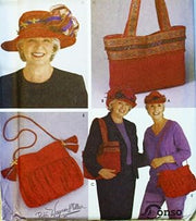 Simplicity Accessories Pattern 5242 ~ Misses' Hats in 3 Sizes and Bags