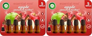 Air Wick Essential Mist Refill, 5 ct, Apple Cinnamon, Essential Oils Diffuser, Air Freshener (Pack of 2)