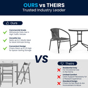 Flash Furniture Clear/Gray / Table + 2 Chair / Contemporary Bistro Sets