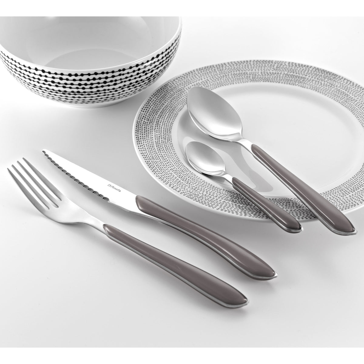 Amefa 16 Piece Cutlery Set for 4 People / Gray / Modern Flatware Sets