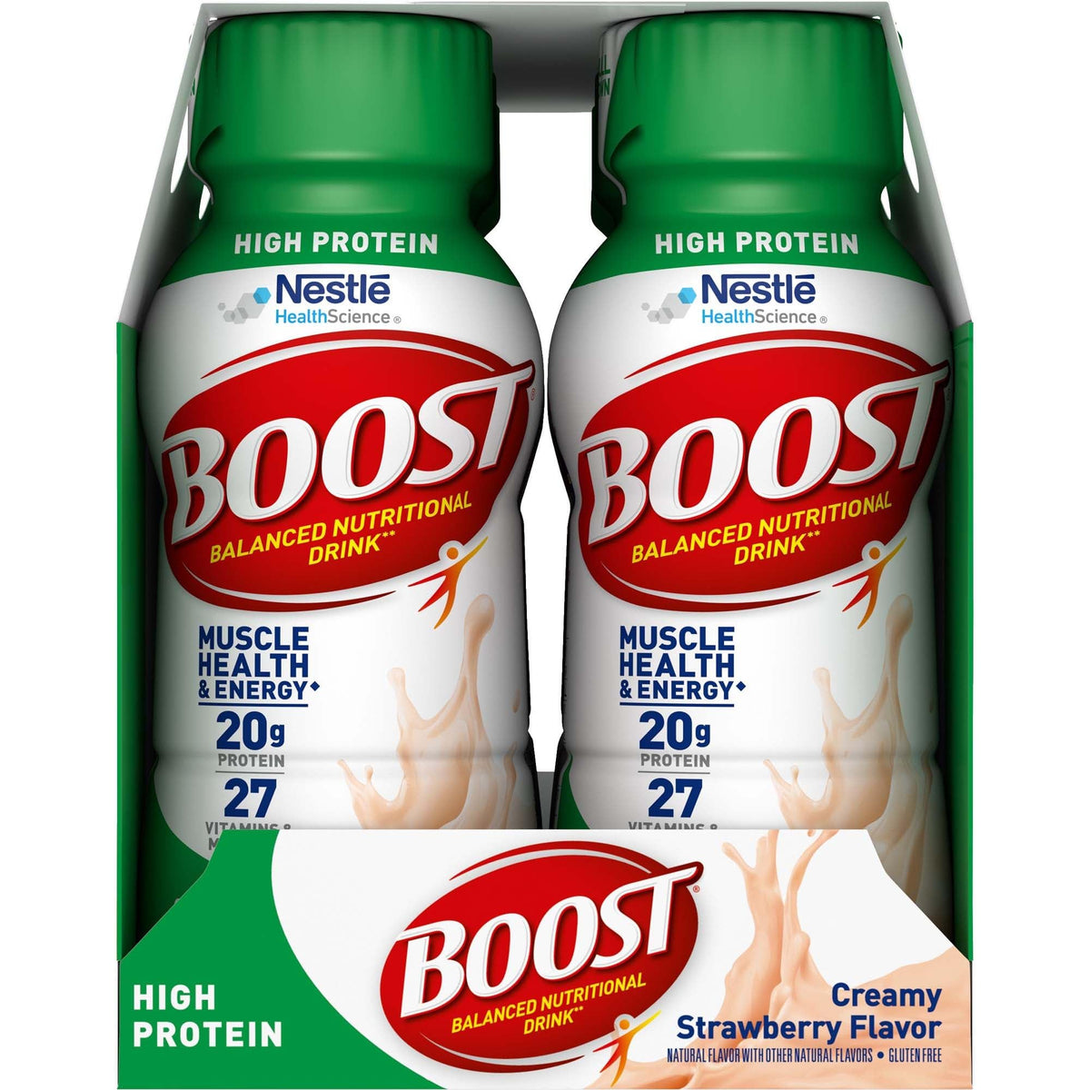 Nestle High Protein Balanced Nutritional Drink Creamy Strawberry 8 oz Bottle 24 Ct by BOOST – 8 Fl Oz (Pack of 24), Pack of 4, Model 00041679944363