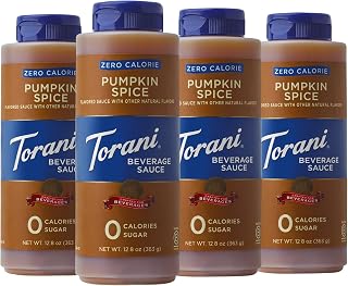 Torani Zero Calorie Dessert, Coffee and Drink Sauce, Pumpkin Spice, 12.8 Fl Oz (Pack of 4)