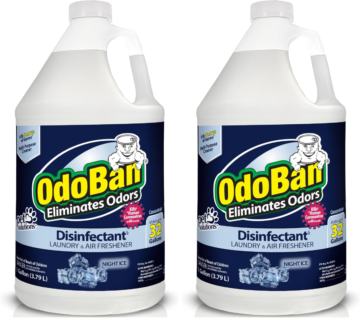 Disinfectant Concentrate and Odor Eliminator by OdoBan – 128 Fl Oz (Pack of 2), Clear, Pack of 2, Model 911901