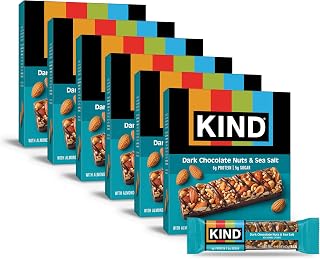 KIND Healthy Snacks Bars, Dark Chocolate Nuts & Sea Salt, Gluten Free, Low Sugar, High Fiber Snacks, 6g Protein, 36 Count
