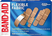 BAND-AID Brand Flexible Fabric Adhesive Bandages, Assorted Sizes, 100 Count