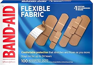 BAND-AID Brand Flexible Fabric Adhesive Bandages, Assorted Sizes, 100 Count