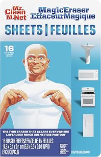 Mr. Clean Magic Eraser Sheets, Cleaning Wipes for Hard to Reach Spaces, 16 Count (Pack of 3)