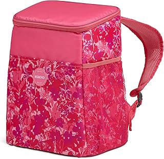 Igloo Print Essentials Insulated Backpack Cooler | 18 Can Capacity | Floral Pink