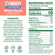 Energy White Peach with Electrolytes Beverage by V8 – Pack of 6 (8 Fl Oz), Model 200000029746
