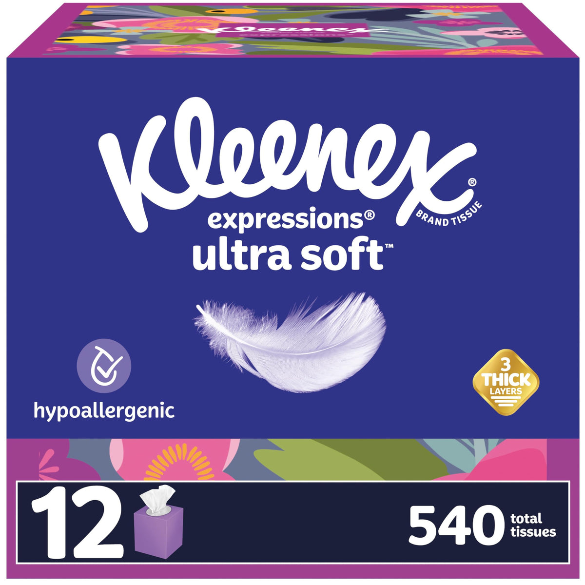 Kleenex White / 60 Count (Pack of 48) / 12 Box Tissues