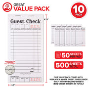 Stock Your Home 10 Pack / Black/White / 10 Guest Checks