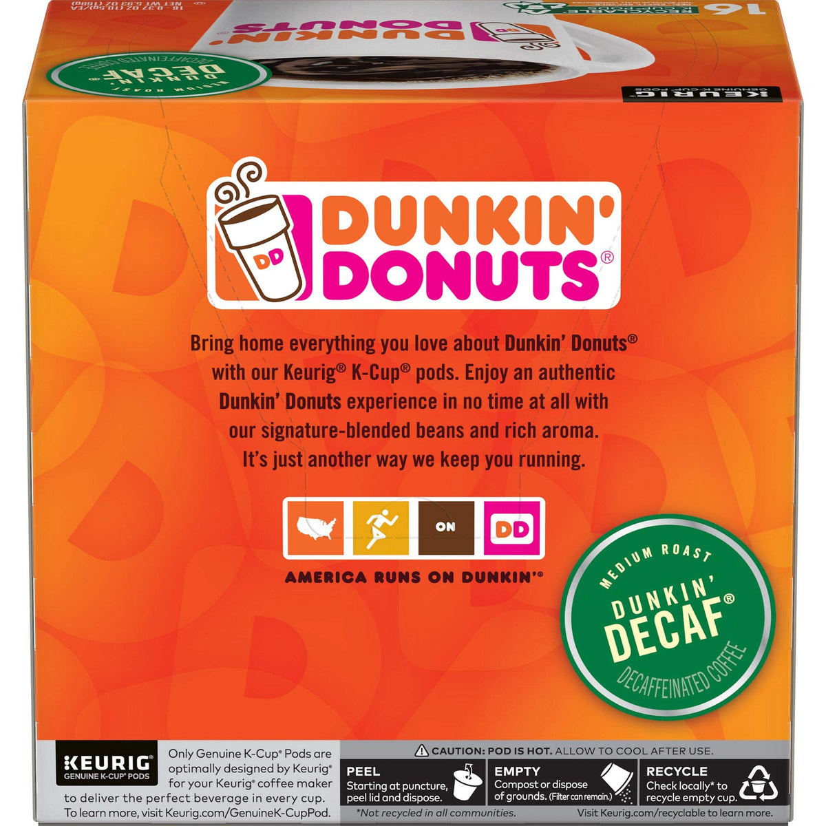 Donuts Medium Roast Decaf Coffee by Dunkin' – 64 Count (Pack of 1), Model LEPUSMGRYC3689
