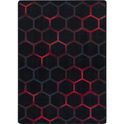 Kid Essentials Breakout Ruby 13'2" Round Area Rug by Joy Carpets – 13'2" (Round), Nylon, Red, Model 2163XLE-05