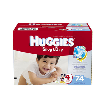 Snug and Dry Diapers Big Pack by HUGGIES – 74 Count, White