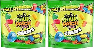 Sour Patch Kids Chews Soft & Chewy Candy, Share Size, 8.12 oz (Pack of 2)