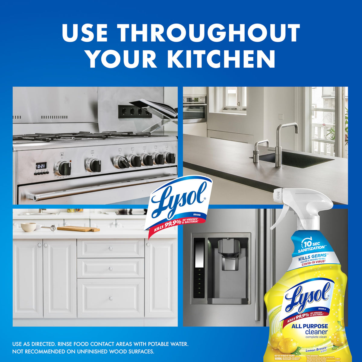 Lysol 32 Fl Oz (Pack of 4) / Lemon + Mango + Lavender / Yellow All-Purpose Cleaners