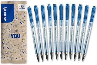 PILOT - 10 + 1 Free BPS Matic Ballpoint Pen - Ultra Soft and Comfortable Writing Feel - Refillable & Retractable - Blue - Fine Tip