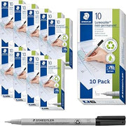 STAEDTLER Lumocolor wet erase fine point black ink markers, 10pcs, 10-Pack