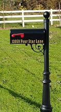 Lewiston Post System only with Bayview Solar Lamp, Support Bracket and Ornate Base - Black