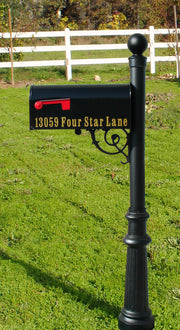 Lewiston Post System only with Bayview Solar Lamp by Qualarc – 20"D x 8"W x 5 ' 2"H, Aluminum Post, Glass Lamp, Powder Coat, Black, Model LPST-700-SL-BL