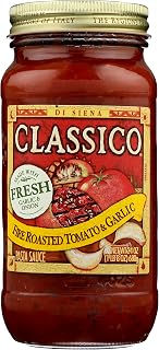 CLASSICO Pasta Sauce, Fire Roasted Tomato & Garlic, 24 oz Jar