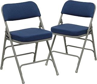 Flash Furniture Hercules Metal Folding Chair, Navy, 2-Pack