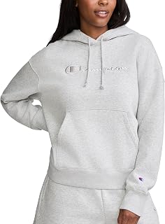 Champion Women's Pullover Fleece Hoodie, Loose Fit, Midweight, Script Logo, Available in Regular and Plus