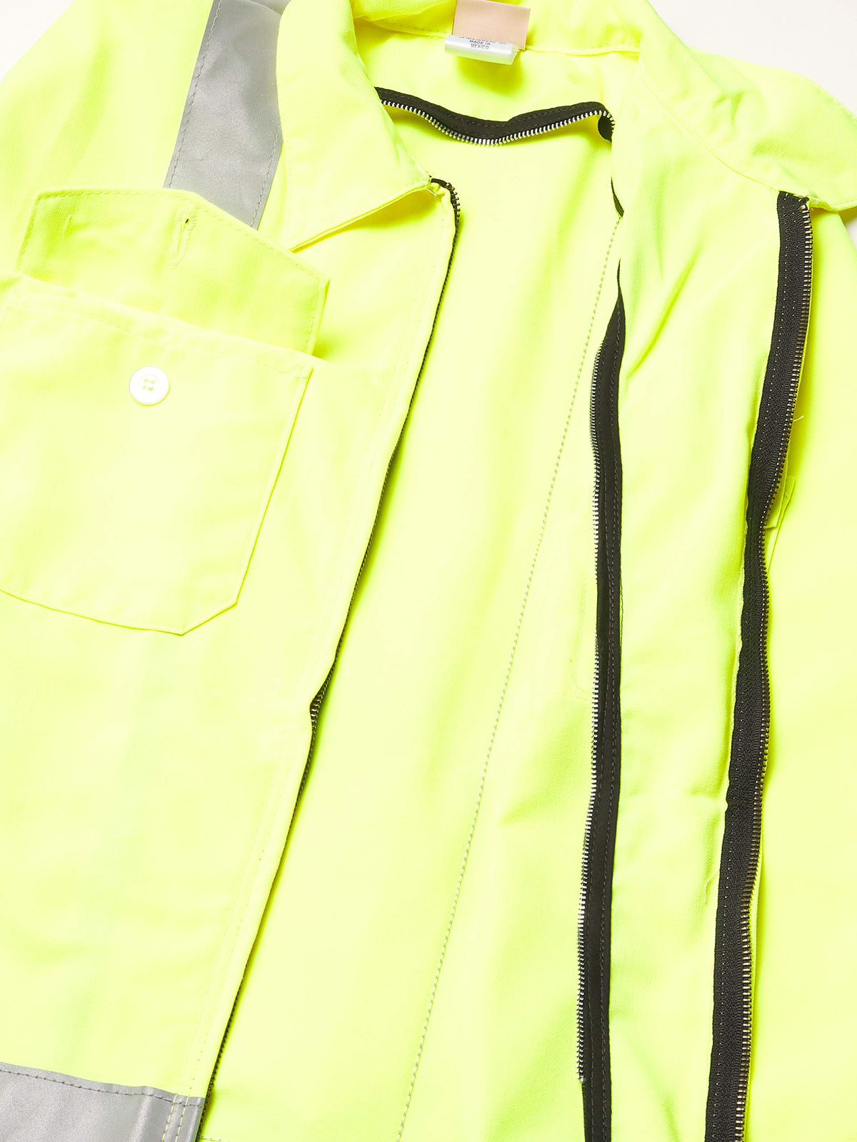 Men's Hi-Visibility Ike Jacket - Class 2 Level by Red Kap – 38, Brass, Fluorescent Yellow/Green, Model JY32HV RG 38