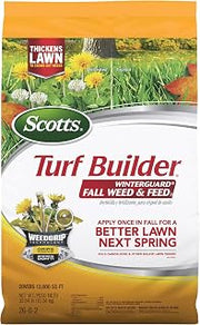 Scotts Turf Builder WinterGuard Fall Weed & Feed₅, 33.84 lbs. | Weed Killer Plus Fall Fertilizer, Covers 12,000 sq. ft.
