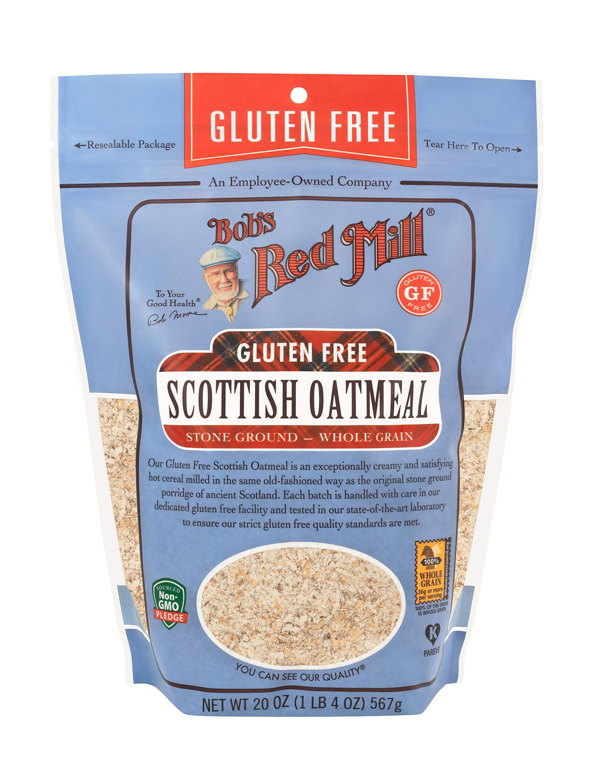 Gluten Free Scottish Oatmeal by Bob's Red Mill – 20 Ounce (Pack of 4), Natural, Pack of 4, Model 1979S204