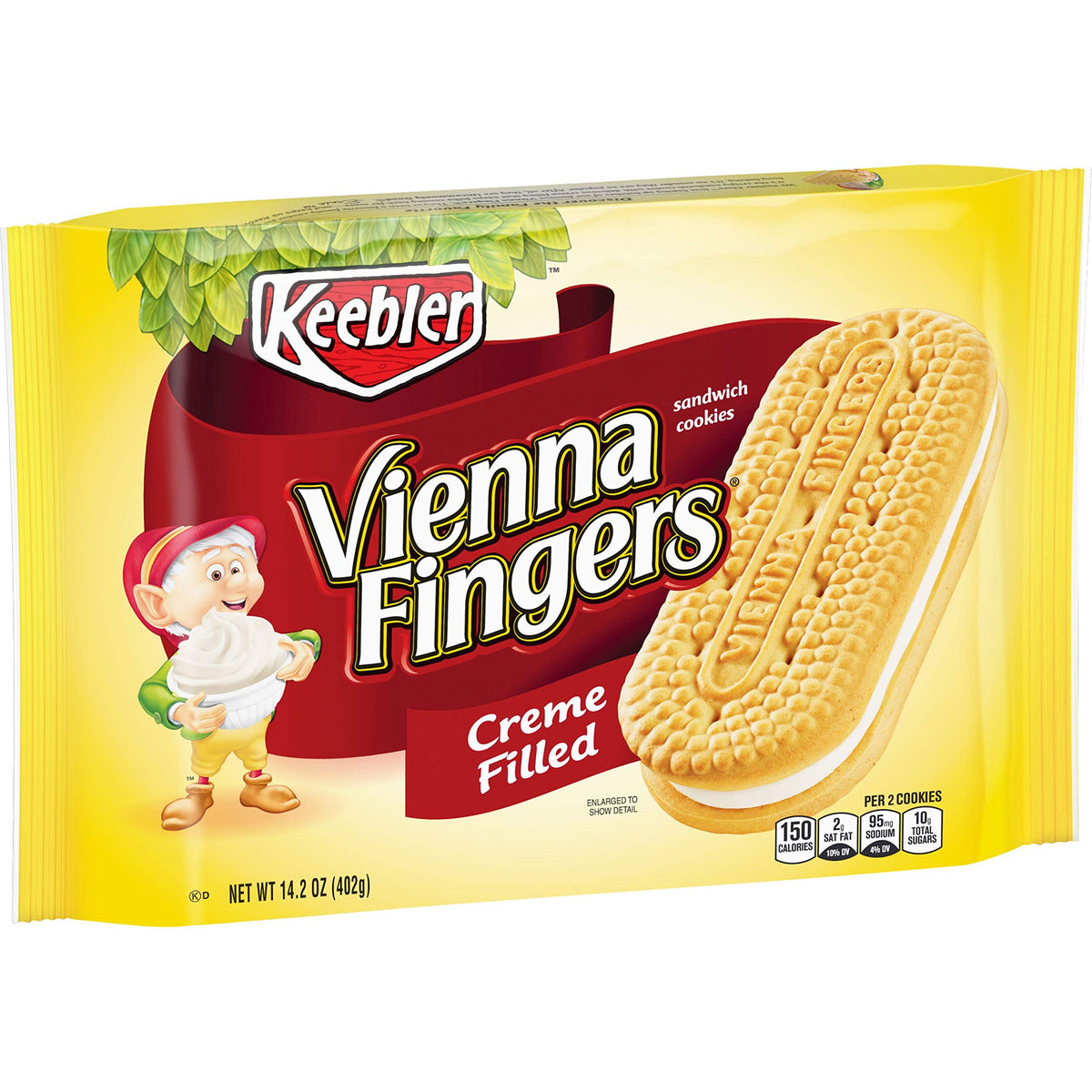 Cookies, Vienna Fingers Sandwich Cookies, Creme Filled, 14.2 oz Tray by Keebler – 14.2 Ounce (Pack of 1), brown, Model 0380675
