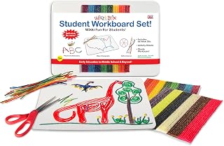 Student Workboard Set – Dry Erase Lapboard with 96 Wikki Stix & School Activity Sheets – Reusable STEM Learning Tool for Kids – Fine Motor Skills, Classroom, Homeschool