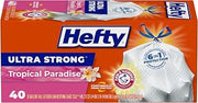 Hefty Ultra Strong Tall Kitchen Trash Bags, Tropical Paradise Scent, 13 Gallon, 40 Count