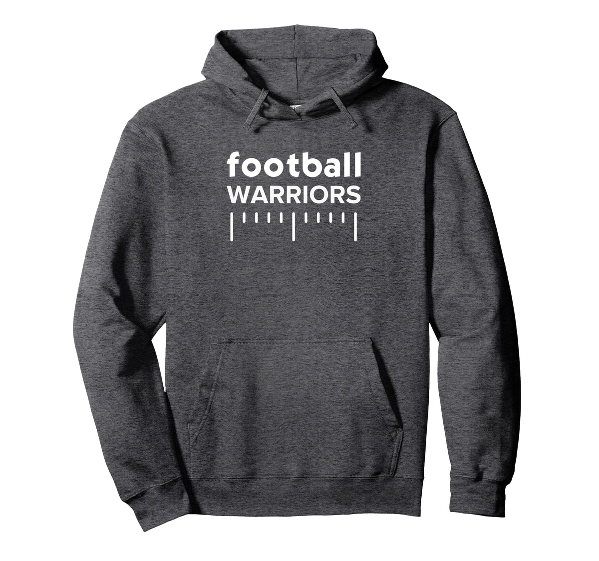 Curtis Warriors Football Lines HS Pullover Hoodie by Curtis Warriors Official High School Gear – Polyester, Grey, Model 2V9DA8JD5T3