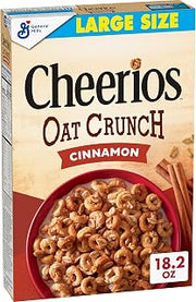 Cheerios Cinnamon Oat Crunch Breakfast Cereal, 18.2 oz Box (Pack of 12)