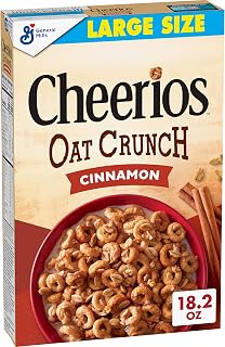 Cheerios Cinnamon Oat Crunch Breakfast Cereal, 18.2 oz Box (Pack of 12)