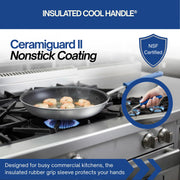 Wear-Ever 8" Non-Stick Fry Pan with CeramiGuard II and Cool Handle by Vollrath – 8-Inch, 8.0 inches, Aluminum, Black/Blue, Model Z4008