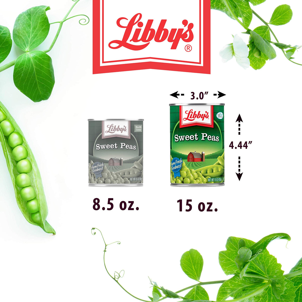 Sweet Peas Cans by Libby's – 15 Ounce (Pack of 12), Pack of 12