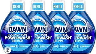 Dawn Powerwash Spray Refill, Dish Soap, Dishwashing Liquid, Cleaning Supplies, Fresh, 4 Refill, 21.5 Fl Oz
