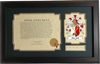 Strahl - Coat of Arms and Last Name History, 14x22 Inches Matted and Framed