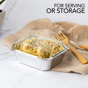 1 lb Small Aluminum Pans with Lids (50 Pack) by Stock Your Home – 1 lb, 16.0 ounces, Aluminum, Silver, Pack of 50