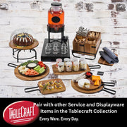 Industrial Collection Glass Beverage Dispenser by Tablecraft – 2.0 gallons, Wood, Clear, Model 10090