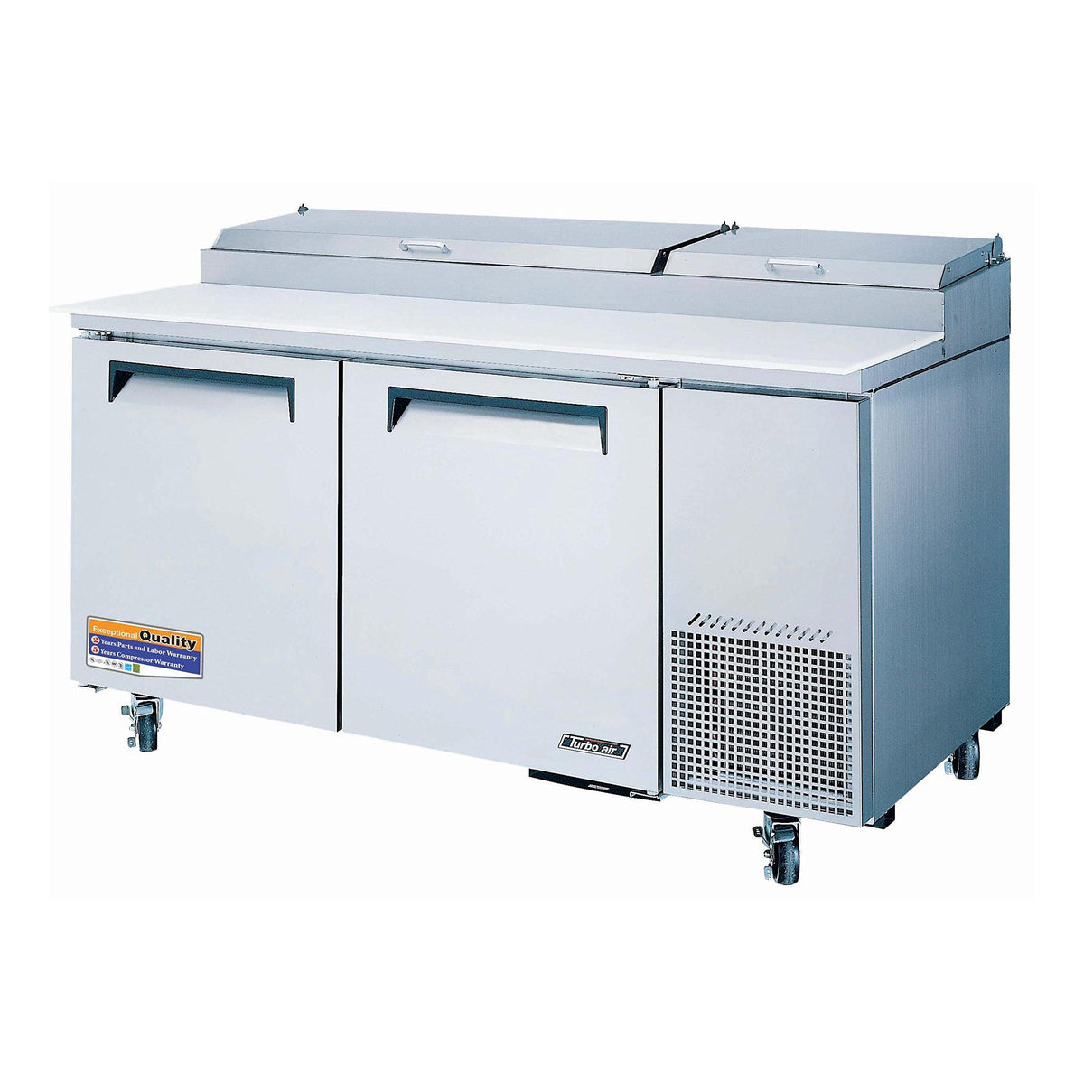 2-Section Pizza Prep Table by Turbo Air – Silver, Model TOM40B
