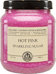 India Tree Hot Pink Sparkling Sugar, Canister | Shimmery Sugar Sprinkles for Baking and Decorating | 3.4 Lb (Pack of 2)