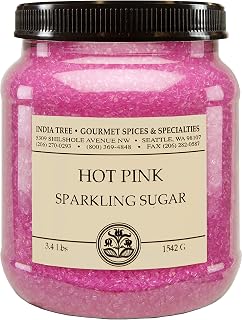 India Tree Hot Pink Sparkling Sugar, Canister | Shimmery Sugar Sprinkles for Baking and Decorating | 3.4 Lb (Pack of 2)