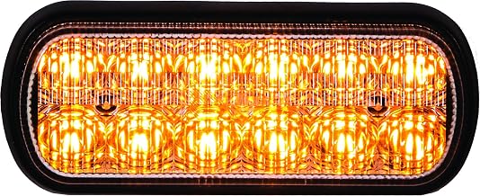 Buyers Products 8891600 Dual Row LED Strobe Light, Amber, 5.5 Inch, 12 LEDs w/ 12 Flash Patterns, Warning Lights For Trucks, Trailers & Utility Vehicles