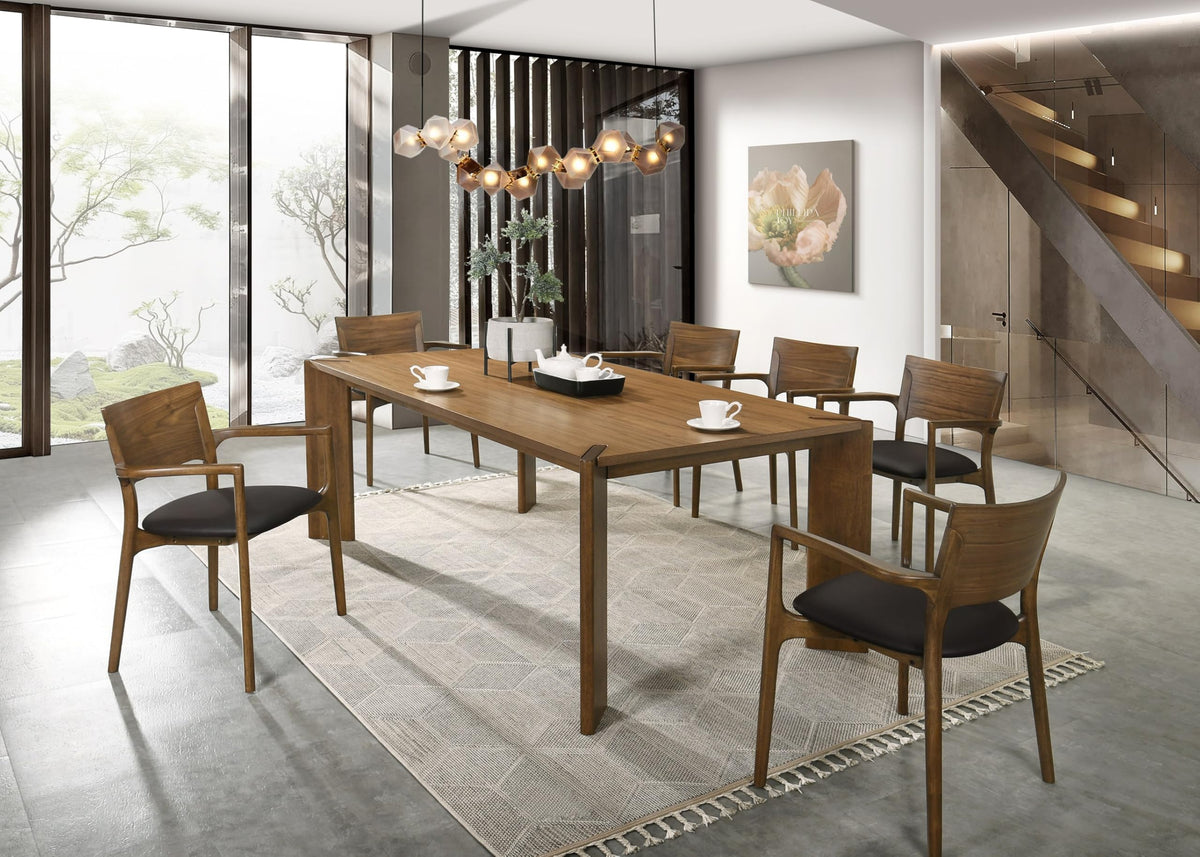 Edelman - Mid-Century Modern Walnut Dining Table by Limari Home – Rubberwood, Walnut, Model LIM-85579
